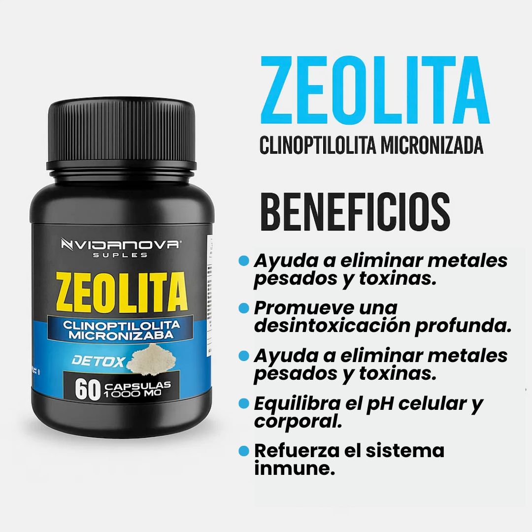 Zeolita Vidanova™ - Cápsulas de Zeolita 1000mg - REMATE 2X1